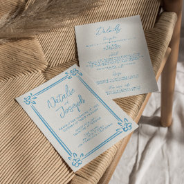 Blaue Hand aus dem Mittelmeer in einer Hochzeit Einladung