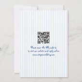 Blaue Hand gezeichnete Schreiber Doodle QR Code Ho Einladung (Rückseite)