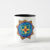 Blaue handbemalte Mandala Art Ringer Combo Tasse (Zentrum)