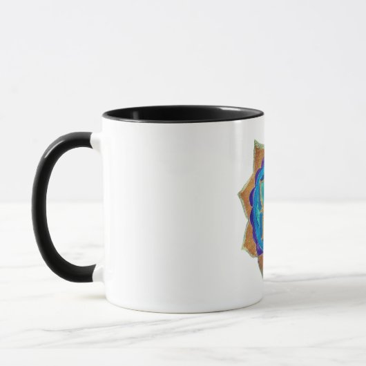 Blaue handbemalte Mandala Art Ringer Combo Tasse (Links)