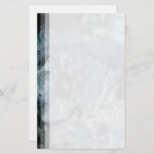 Blaue Hände Briefpapier (Vorne/Hinten)