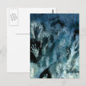 Blaue Hände Postkarte (Vorne/Hinten)