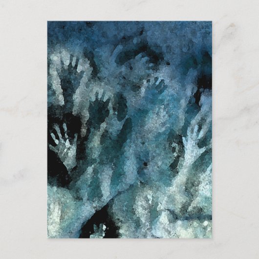 Blaue Hände Postkarte (Vorderseite)