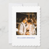 Blaue handgeschriebene Whimsical-Hochzeit Einladung (Rückseite)