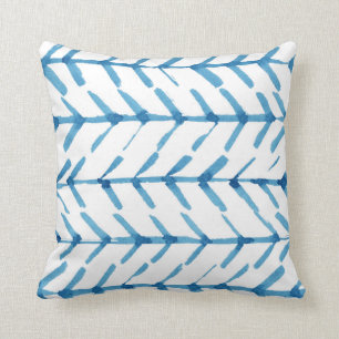 Blaue, handgestrichene Pfeile Polyester Throw Kiss Kissen
