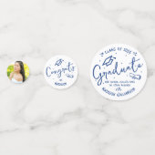 Blaue Handgezeichnete Kritzeleien Abschluss 3 Foto Konfetti (Vorderseiten)