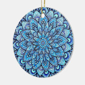 Blaue handgezeichnete Mandala-Design Keramik Ornament (Links)