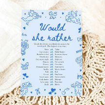 Blaue Handgezeichnete Würde sie eher Babyshower-Sp