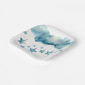 Blaue hängende Sterne Pappteller (Gewinkelt)