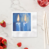 Blaue Hanukkah-Kerzen Wasserfarbe Urlaub Serviette (Beispiel)