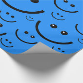 Blaue Happelgesichtsausdruck Geschenkpapier (Ecke)