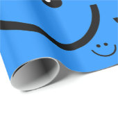 Blaue Happelgesichtsausdruck Geschenkpapier (Rolleneckpunkt)