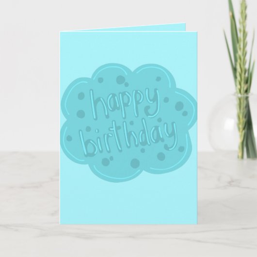 Blaue Happy Birthday Karte (Vorderseite)