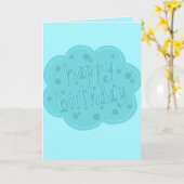 Blaue Happy Birthday Karte (Gelbe Blume)
