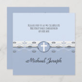 Blaue Harmonie-erste Kommunions-Einladung Einladung (Vorne/Hinten)