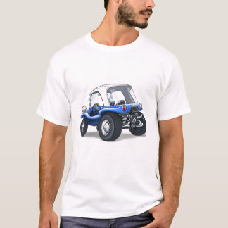 blaue harte Spitzenstrand-Buggy T-Shirt