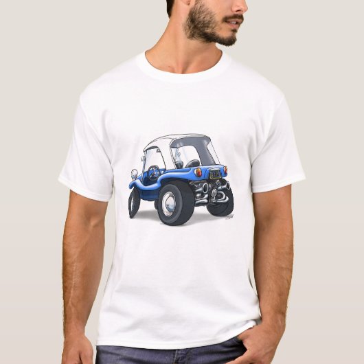 blaue harte Spitzenstrand-Buggy T-Shirt (Vorderseite)