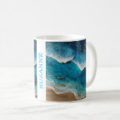 Blaue Harzwellen Strand Kaffeetasse (VorderseiteRechts)
