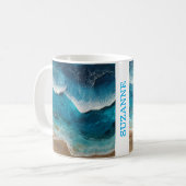 Blaue Harzwellen-Strand Kaffeetasse (Vorderseite Links)