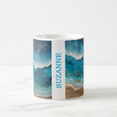 Blaue Harzwellen Strand Kaffeetasse (Mittel)