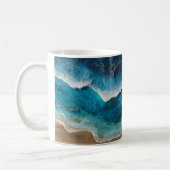 Blaue Harzwellen Strand Kaffeetasse (Links)