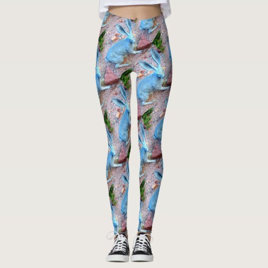 blaue Hasehäschen Leggings (Vorderseite)