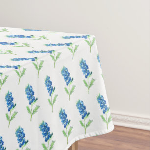 Blaue Haube Texas Wildblumen-Aquarellmuster Tischdecke