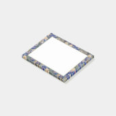 Blaue Hauben auf Feldern Post-it Klebezettel (angewinkelt)