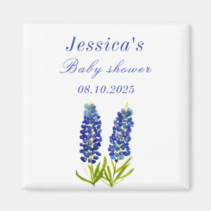 Blaue Hauben Blaue Blumen Texas Mädchen Baby Showe Magnet