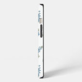 Blaue Hauben Muster iPhone Hülle (Linke Seite)