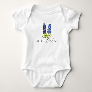 Blaue Hauben Texas Aquarell Florales Baby-Body Baby Strampler