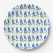 Blaue Hauben Texas Blaue Blumen Aquarell Pappteller (Vorderseite)