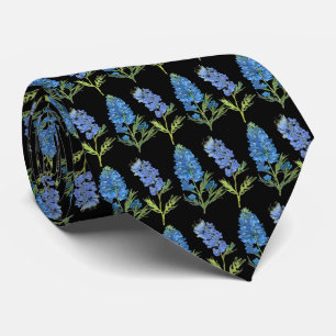 Blaue Hauben Texas Blaue Blumen vintage Aquarell Krawatte