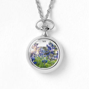 Blaue Hauben Texas-Blume Lupine Floral Armbanduhr