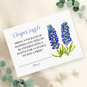 Blaue Hauben Texas Blumenwindel-Raffle Baby-Party Begleitkarte