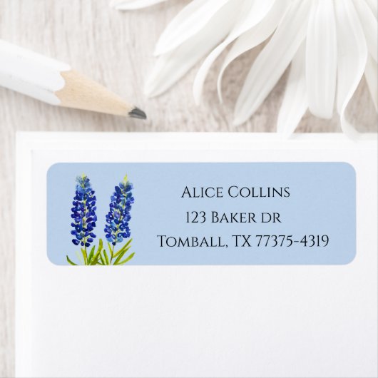 Blaue Hauben Texas Staatsblumen Lupine Aquarell (Insitu)