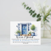 Blaue Haustür Adressänderung, Umzug Ankündigungspostkarte (Stehend Vorderseite)