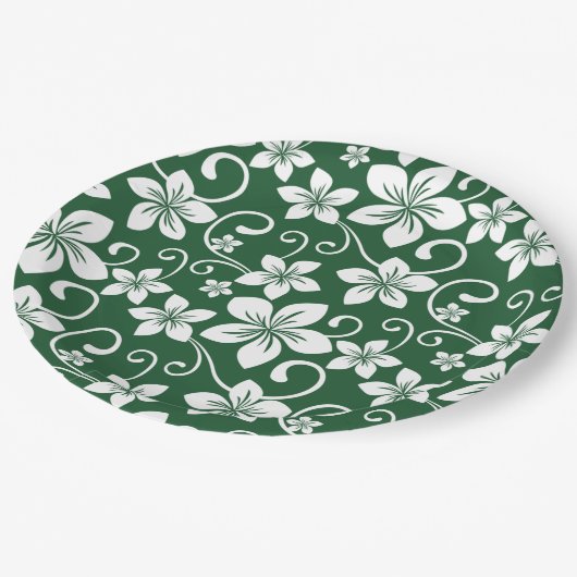 BLAUE HAWAII (GRÜNE WÄLDER) PAPPTELLER (Schrägansicht)