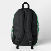 BLAUE HAWAII-MUSTER IN GRÜN BEDRUCKTER RUCKSACK (Rückseite)