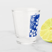 BLAUE HAWAII-MUSTER IN KÖNIGSBLAU SCHNAPSGLAS (Links)