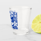 BLAUE HAWAII-MUSTER IN KÖNIGSBLAU SCHNAPSGLAS (Rechts)