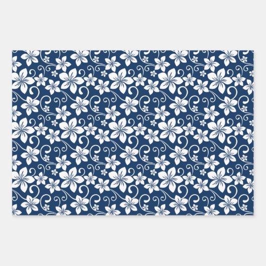 BLAUE HAWAII (NAVY) GESCHENKPAPIER SET (Vorderseite 3)