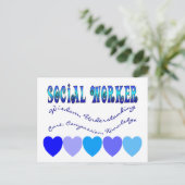 BLAUE HEARTS POSTKARTE (Stehend Vorderseite)