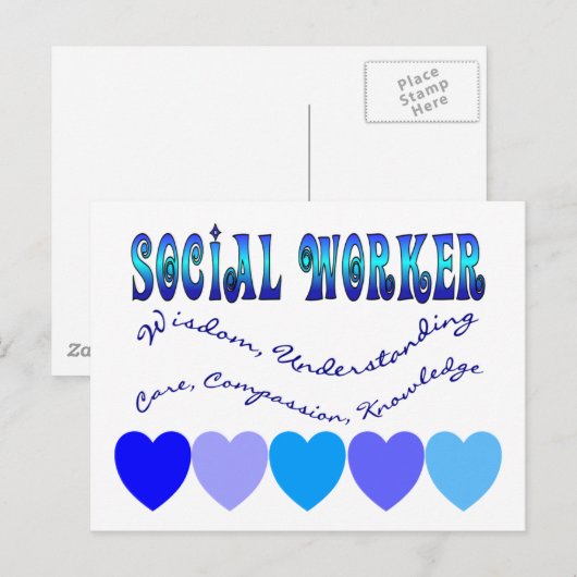 BLAUE HEARTS POSTKARTE (Vorne/Hinten)