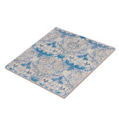 Blaue Heckenkirsche (von William Morris) Fliese (Seite)