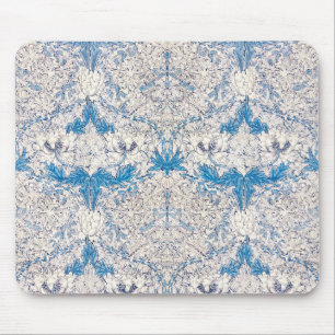 Blaue Heckenkirsche (von William Morris) Mousepad