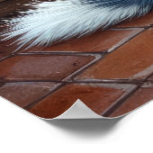 Blaue Heeler-Kamin mit Weihnachtslichtern Poster (Ecke)