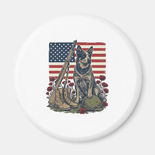 Blaue Heeler-patriotische Gedenk-Vintage-Prägung S Magnet