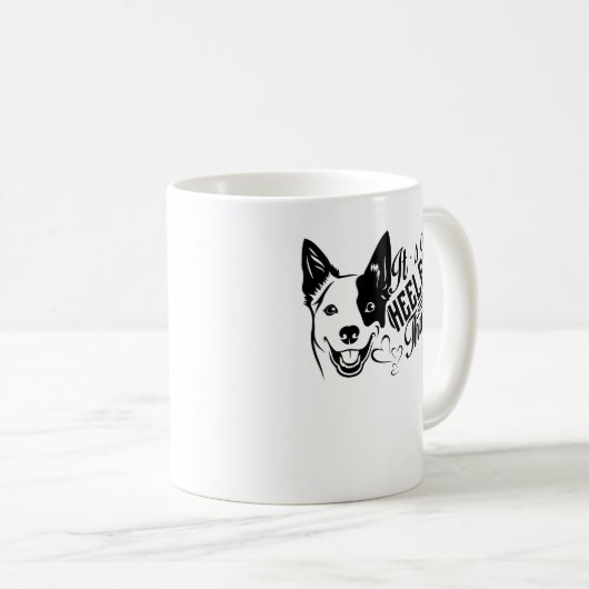 Blaue Heeler Sache-Tasse Kaffeetasse (VorderseiteRechts)