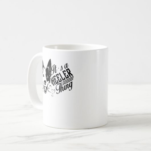 Blaue Heeler Sache-Tasse Kaffeetasse (Vorderseite Links)